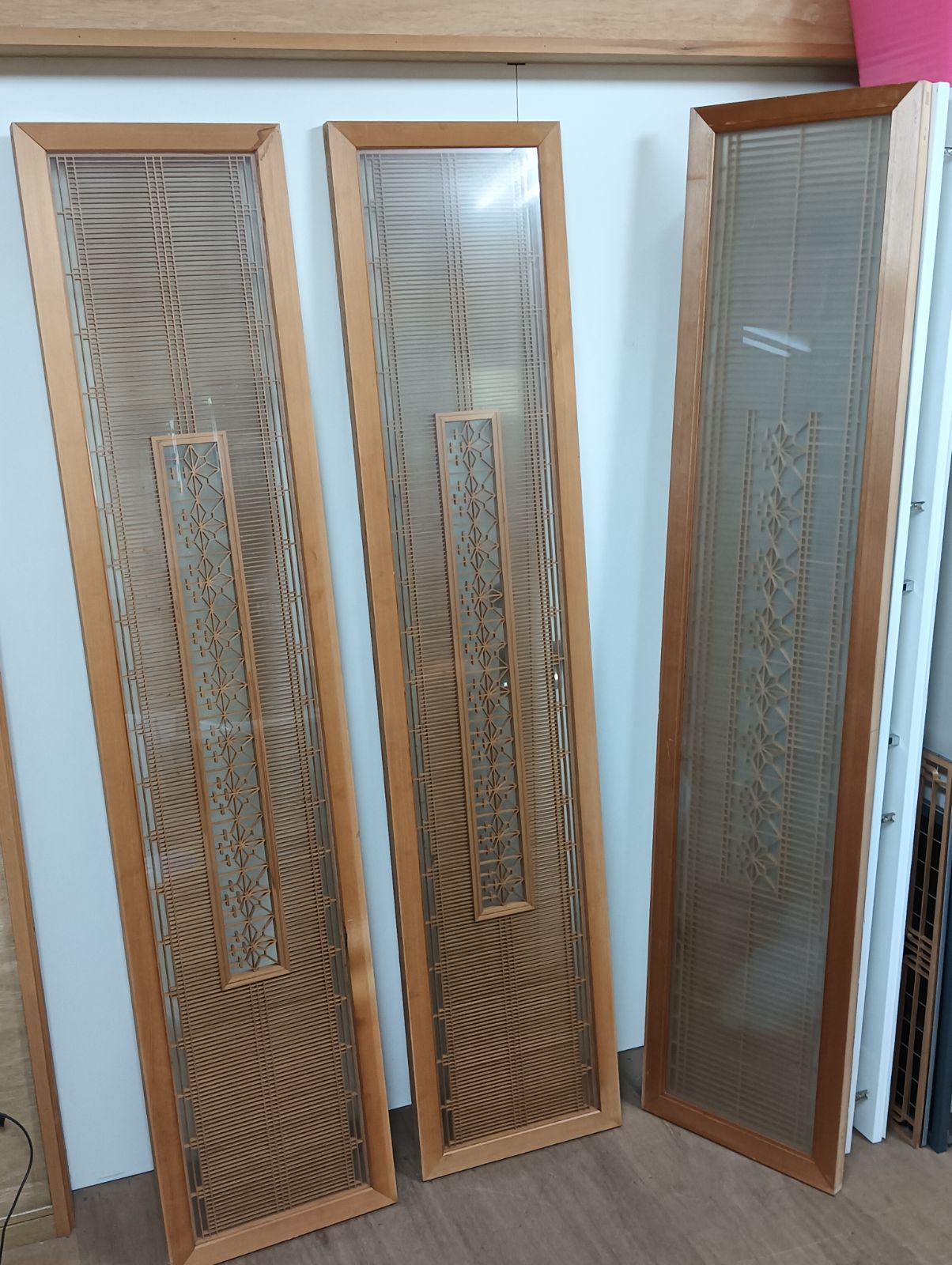 ✩昭和レトロ✩3枚セット 建具 古民家 格子ガラス戸|扉|ドア|窓|古道具|引き戸|戸 襖 欄間