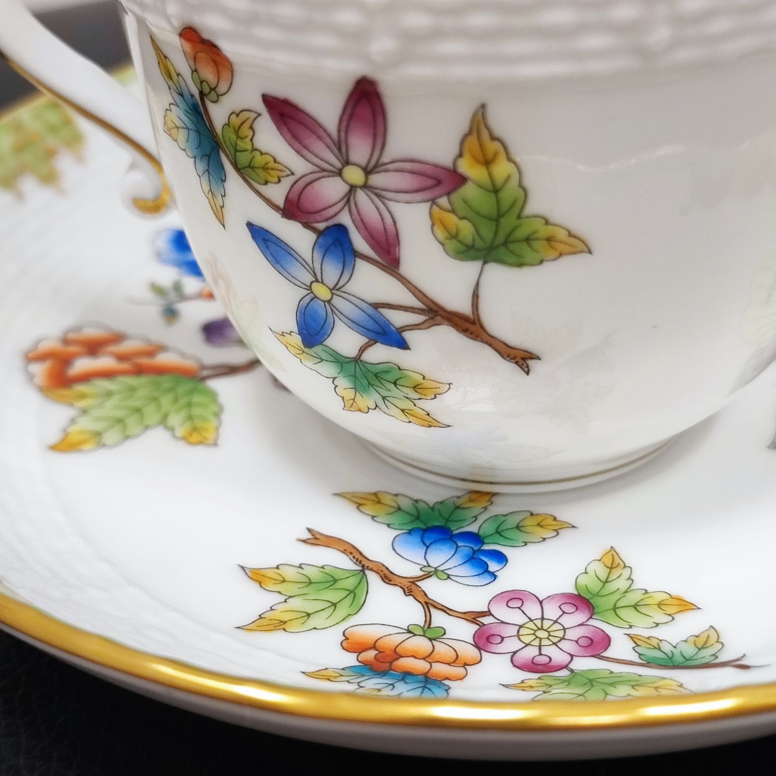 Herend ヘレンド ヴィクトリアブーケ 蝶・花柄 デミタス カップ