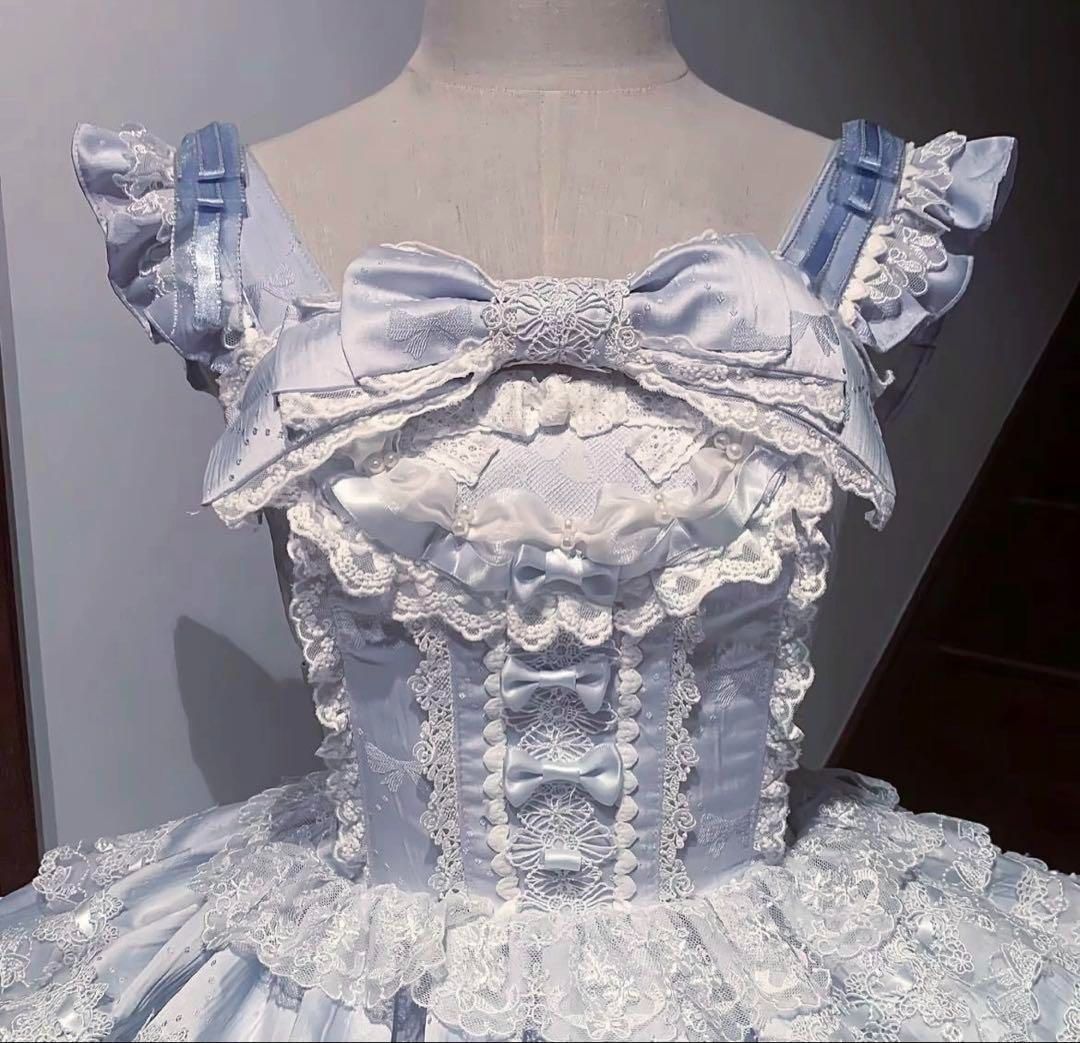 ドレス風ロリータワンピース お出かけも女子会も華やかに魅了