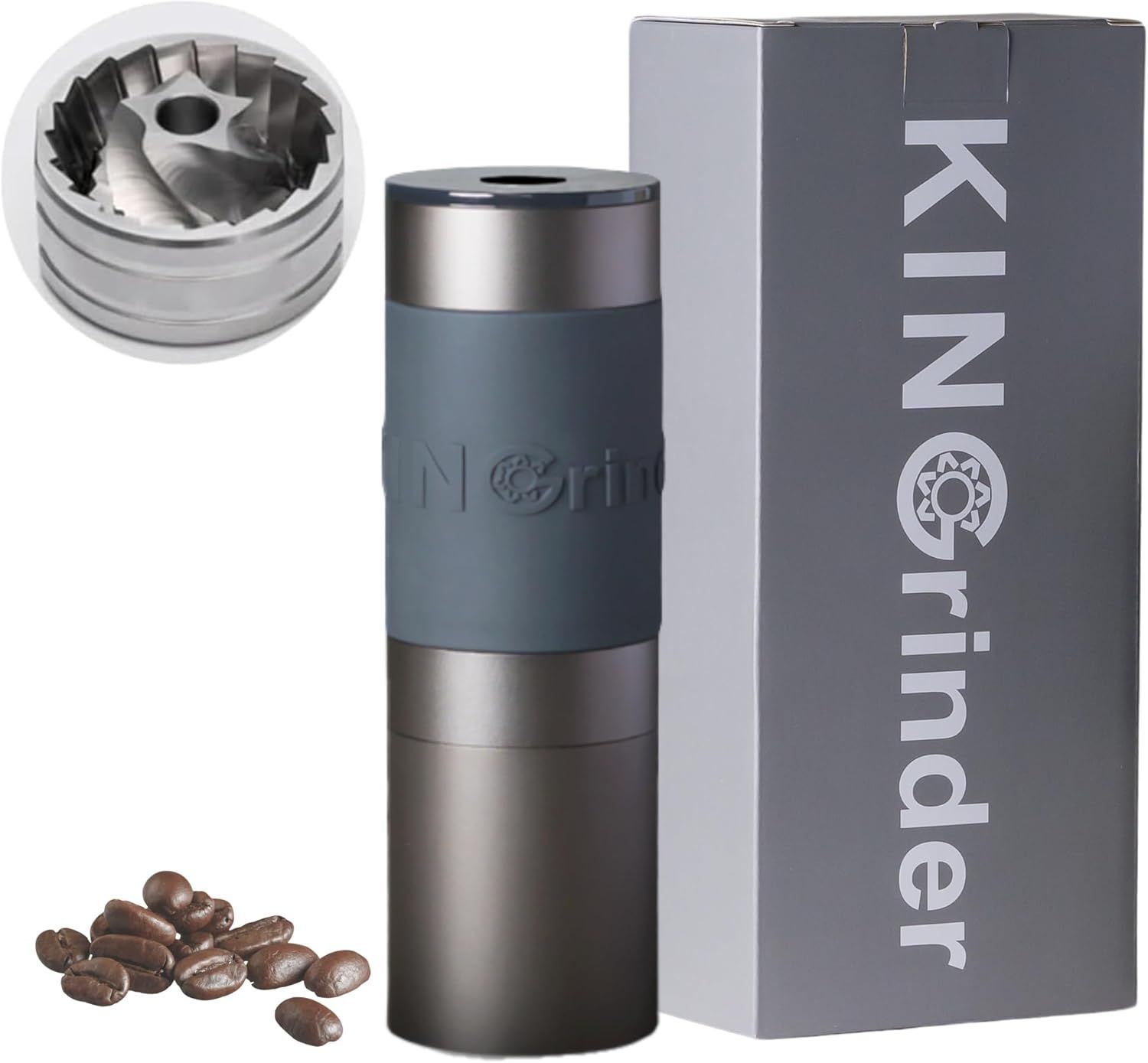 KINGrinder K0 手挽きコーヒーグラインダー 160段階粒度調整 コニカ式金属刃 ドリップコーヒーに最適 最大容量25グラム