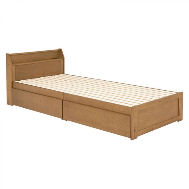 萩原 Hagihara 引出し付シングルベッド ライトブラウン MB-5167S-LBR 新生活 一人暮らし デザイン おしゃれ インテリア 家具