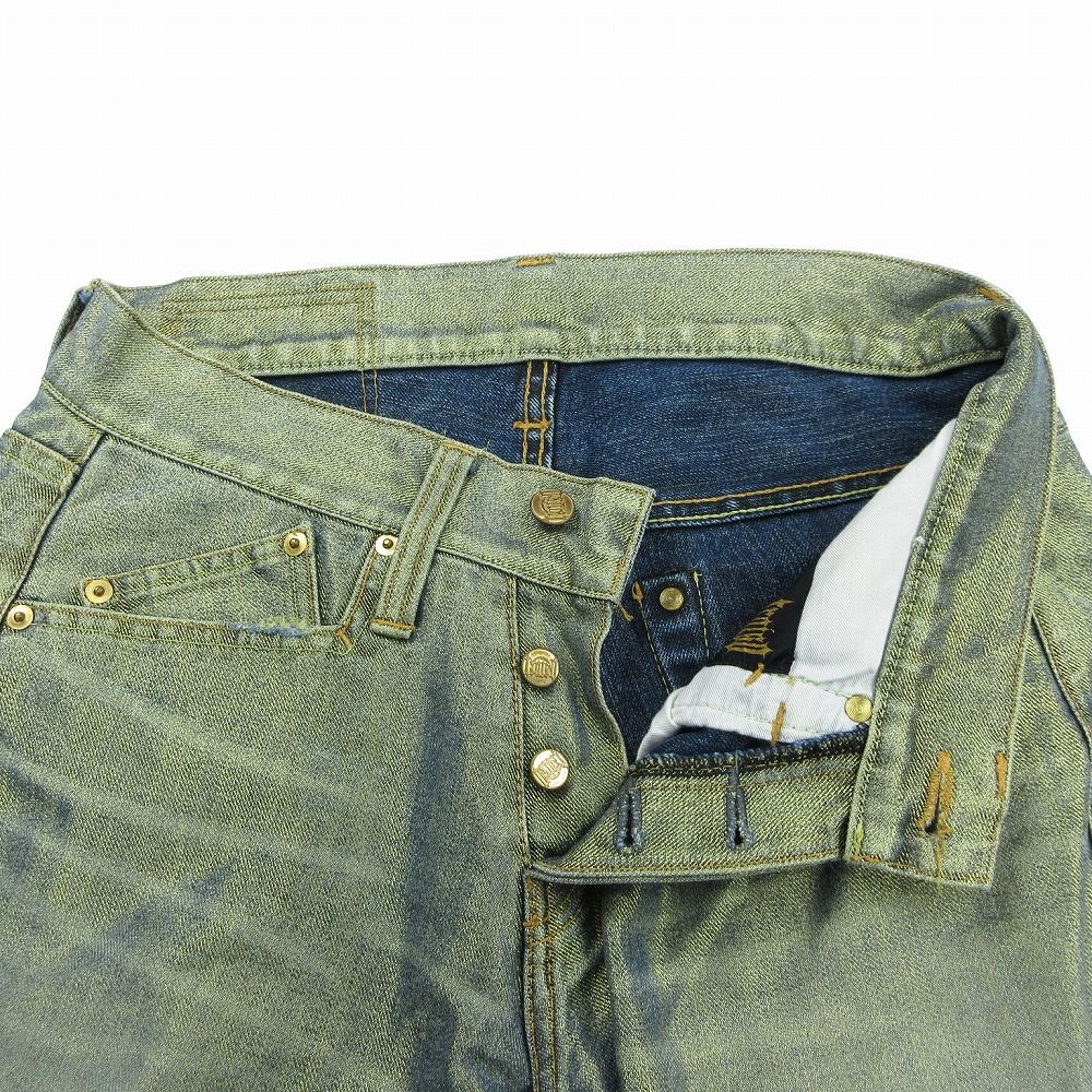 TroisO トロワゾ 日本製 ラメ入りブーツカットデニムパンツ ジーンズ