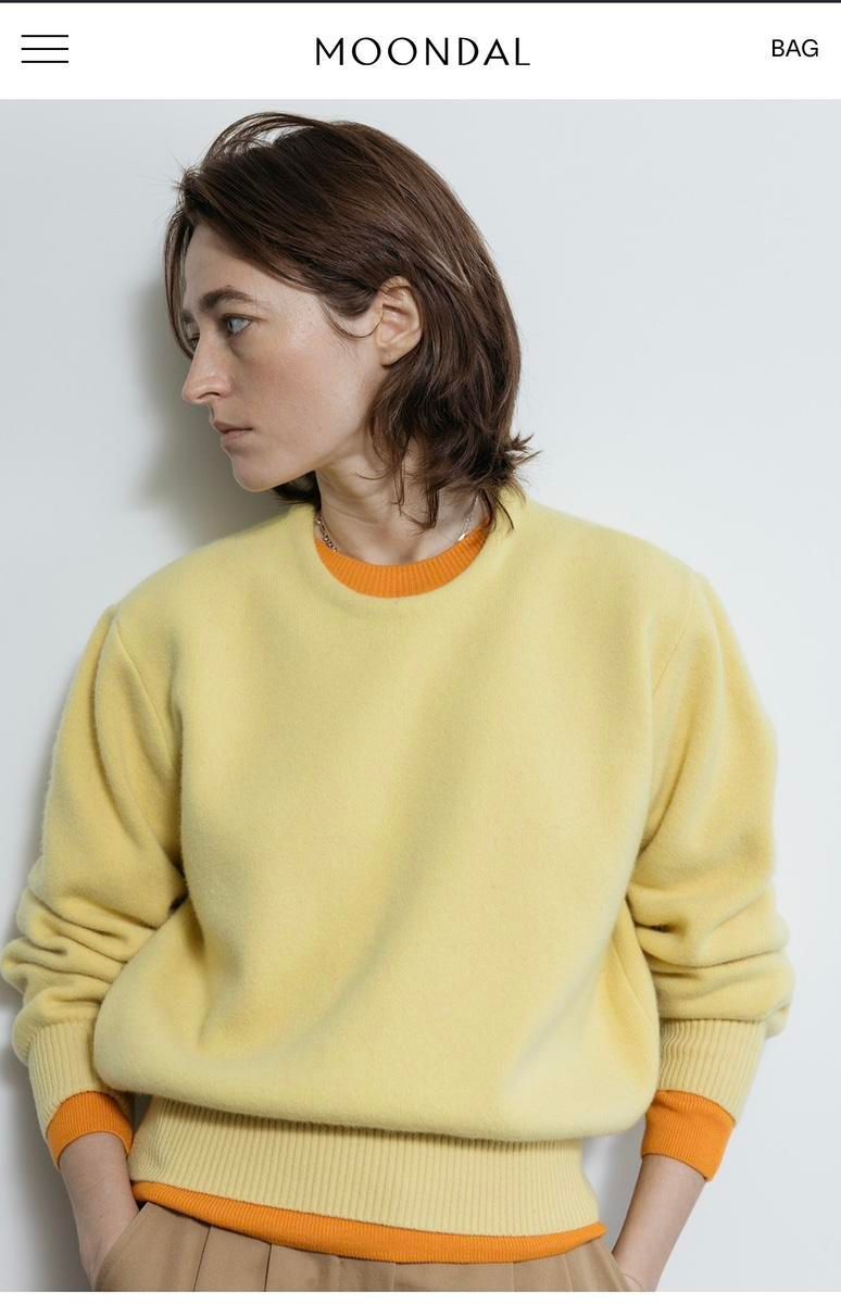 Bunjang商品韓国直送】MOONDAL(ムンダル) basic round knit in lemon 