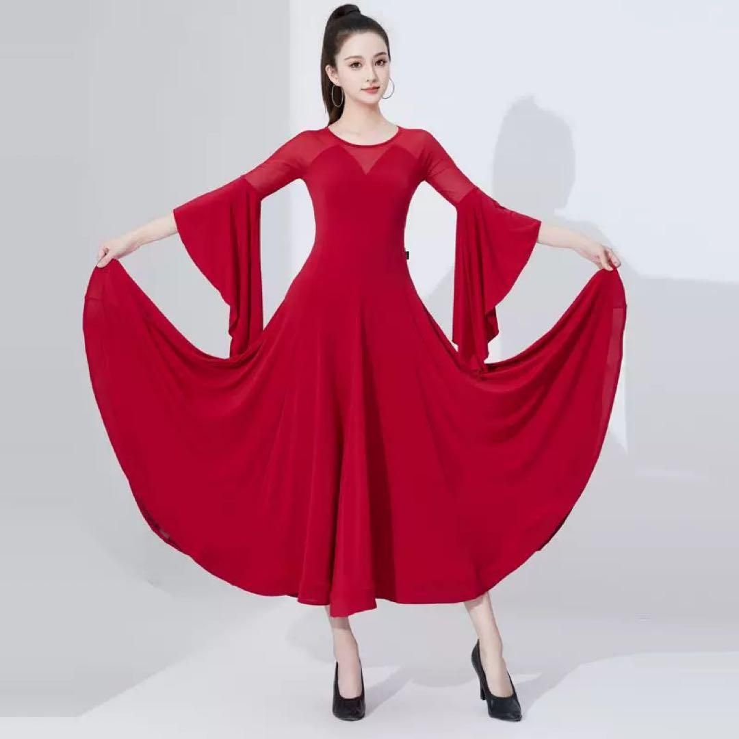 競技会・発表会に♪スタンダードドレスワンピース 社交ダンス 衣装