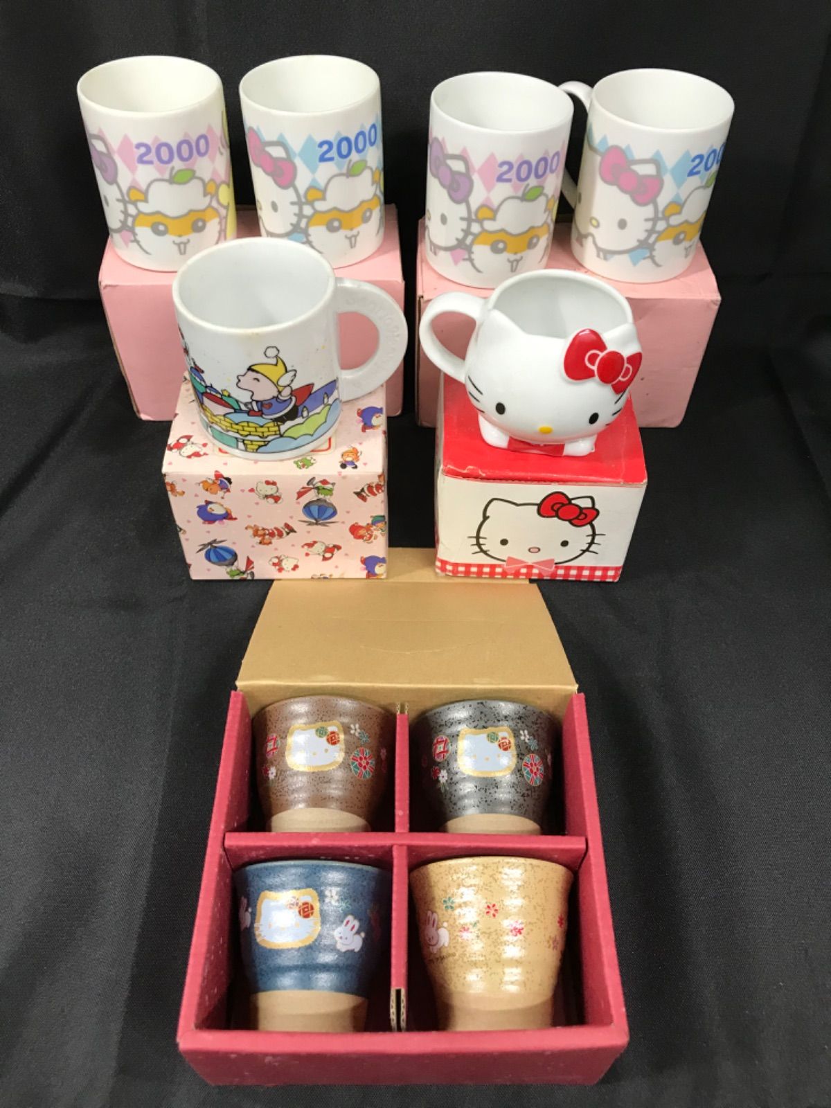 I3【経年保管品】サンリオHello Kitty ハローキティたあ坊ピューロランドマグカップぐい呑みまとめ