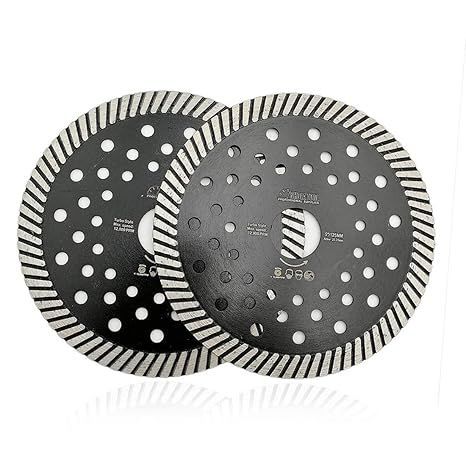【在庫処分】SHDIATOOL ダイヤモンド のこぎり ブレード 2PK 125mm ホット プレス 狭い マルチ ホール ターボ 乾燥 切断 ディスク 花崗岩用 マーブル コンクリート 125mm ブラック