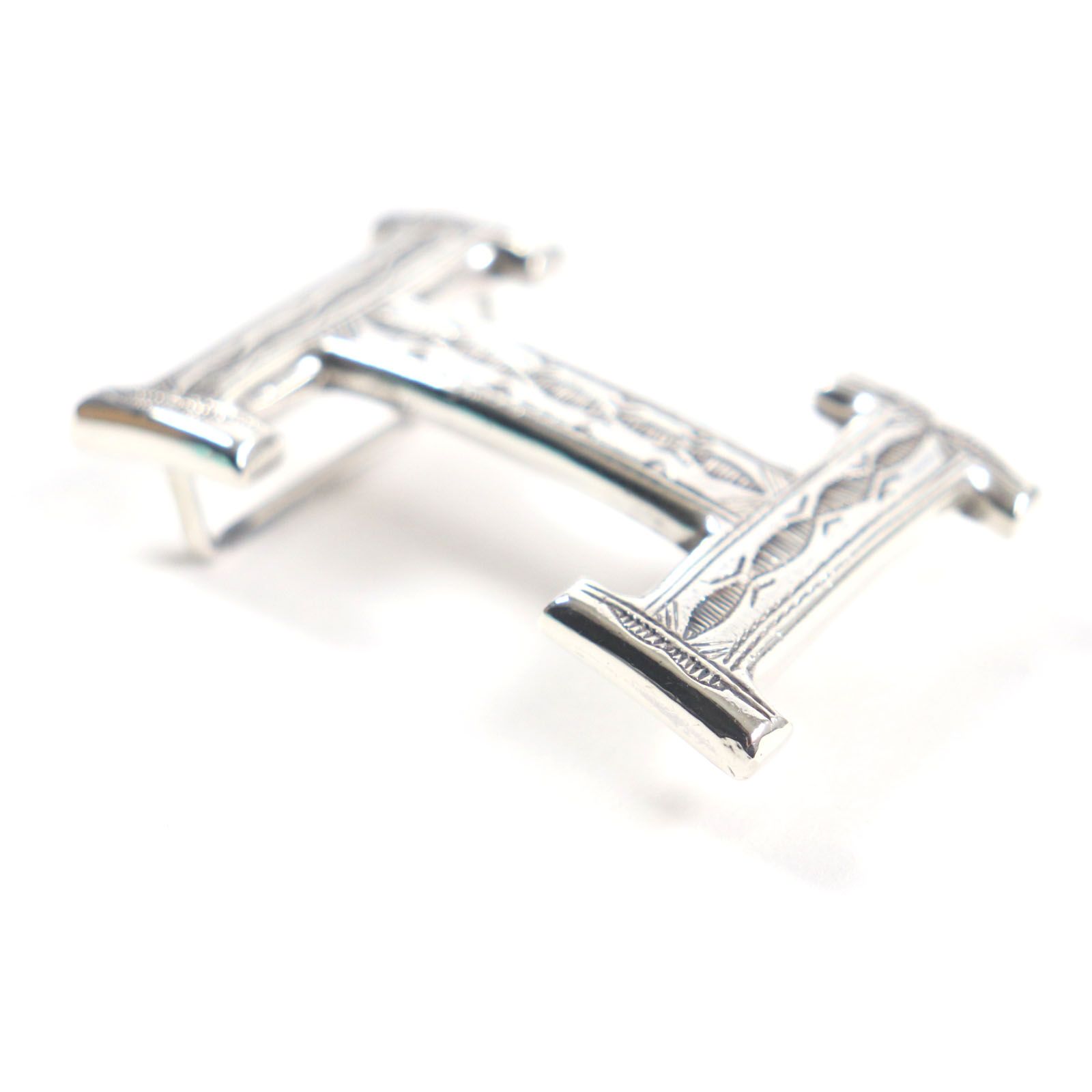 トゥアレグ HERMÈSバックル シルバー手彫り 美品▽HERMES エルメス Touareg Buckle トゥアレグ バックル