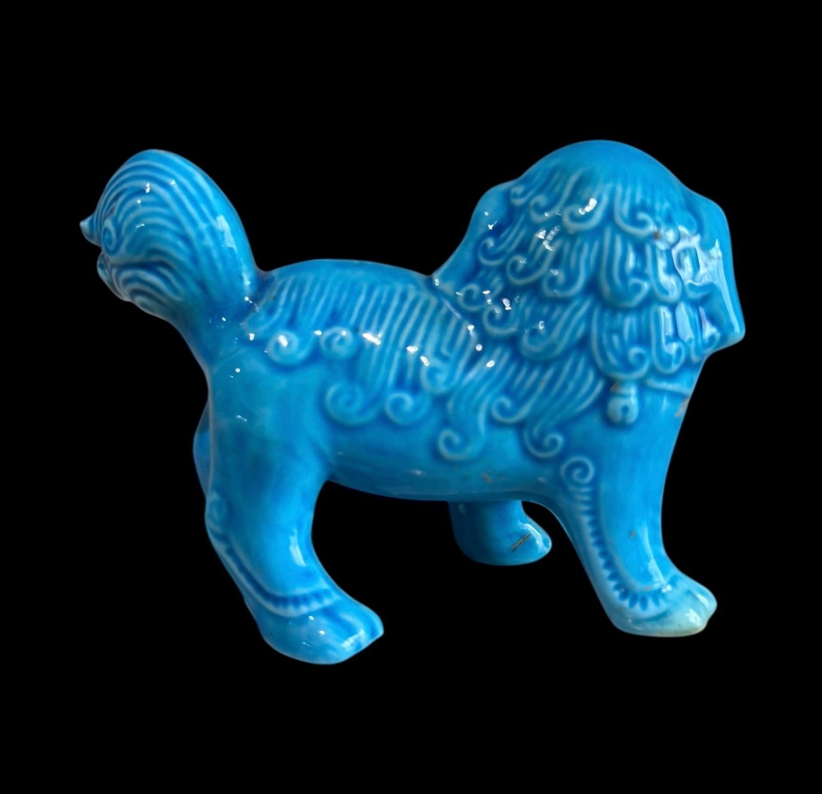 2体セット】青獅子 ペア 唐獅子 中国 置物 美術品 縁起物