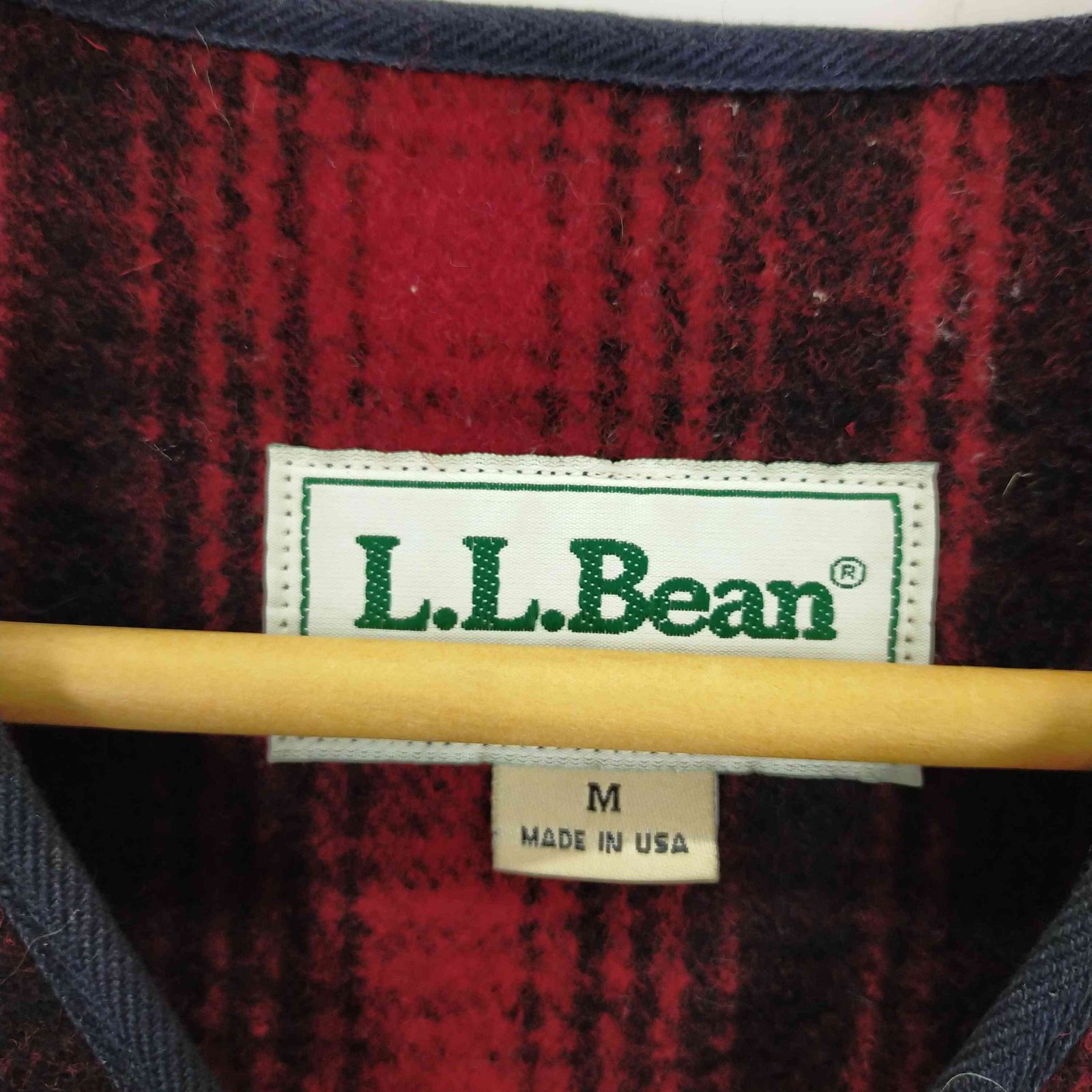 エルエルビーン L.L.Bean USA製 ウールオンブレチェックベスト メンズ 