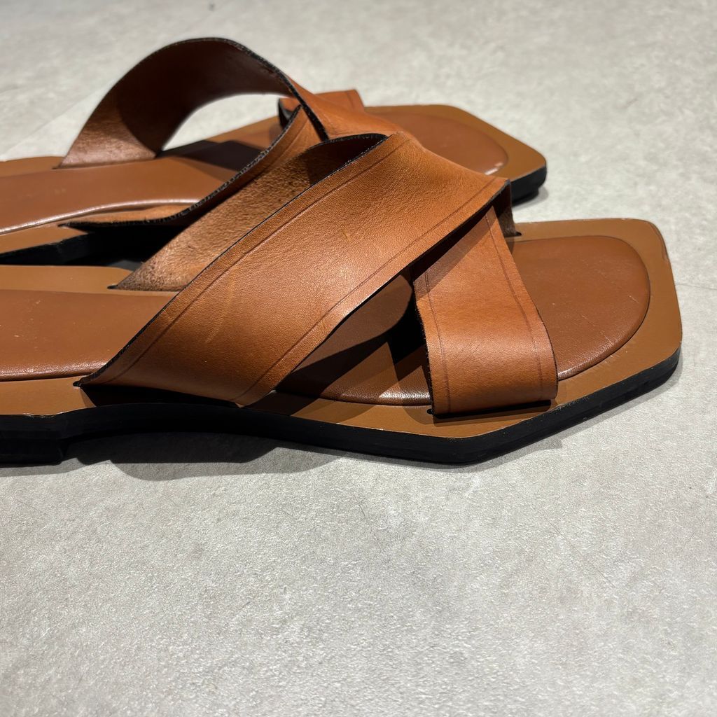 WALES BONNER ウェールズボナー 23SS CROSS SANDALS レザー