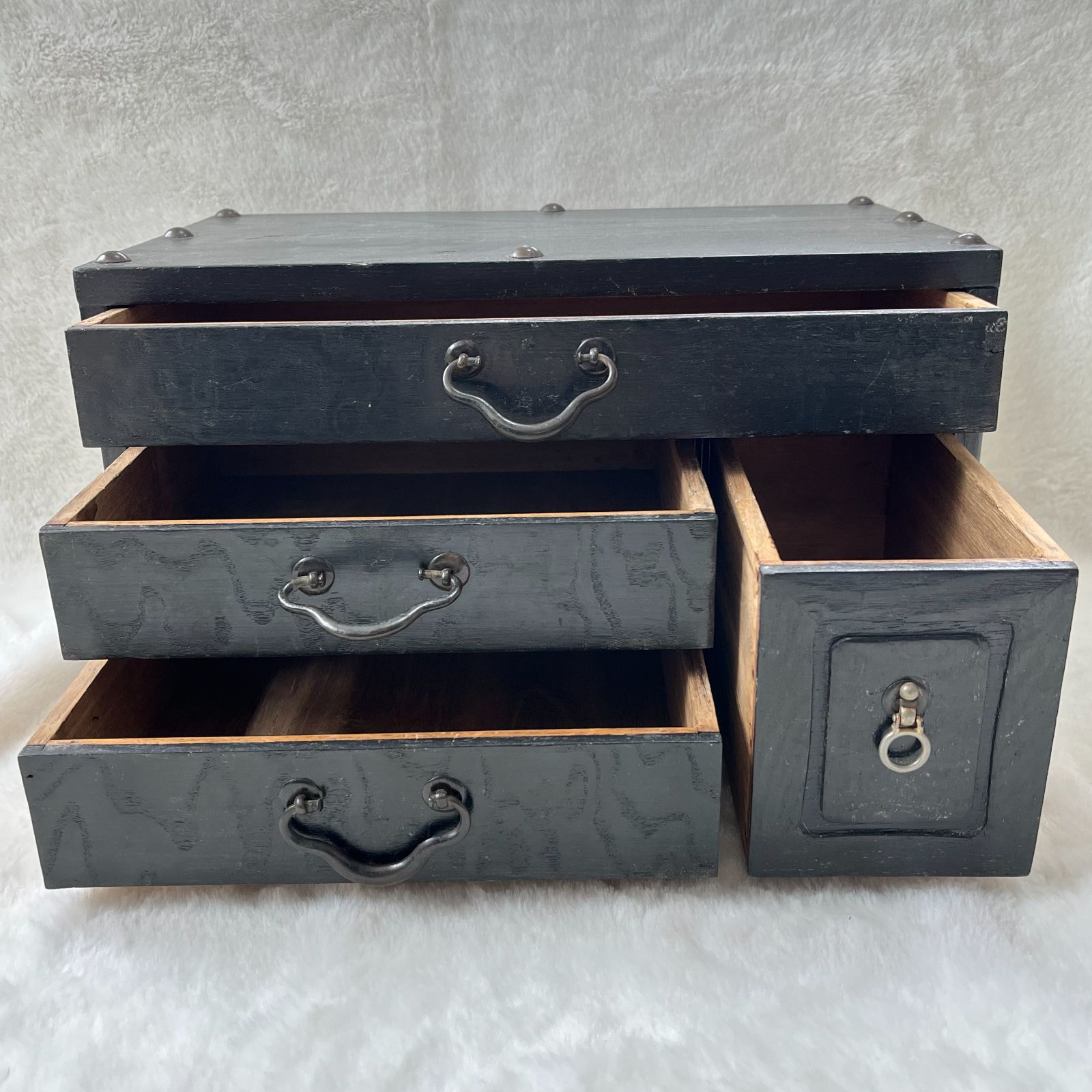 ヴィンテージ木製引出しキャビネット アンティーク 木製 小箪笥 小