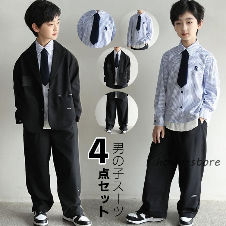 卒業式 男の子スーツ ゆったり 小学生 男子 スーツ 発表会 中学生 結婚式 フォーマル スーツ 長袖 入学式 子供 スーツ 大きいサイズ 150 160 170 180 おしゃれ3.3