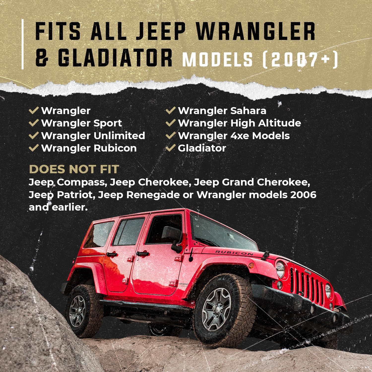 RONIN FACTORY ジープ用銃弾型アンテナ Wrangler JK - JL 2007 Bullet Jeep Bullet Antenna 2007-2025 Standard