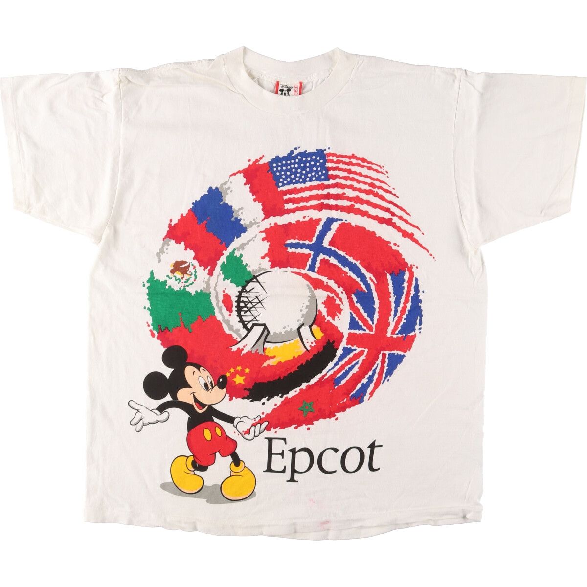 古着 90年代 Disney MICKEY MOUSE ミッキーマウス 大判プリント 