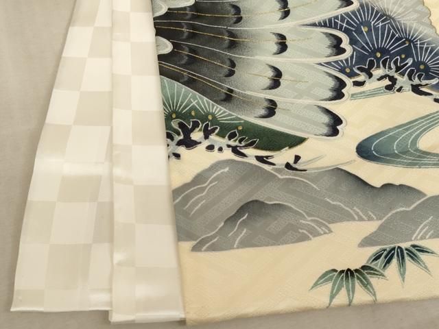 花飾りの女 商品番号N-106 花車 花刺しゅう柄 黄色｜お宮参りレンタル衣装は