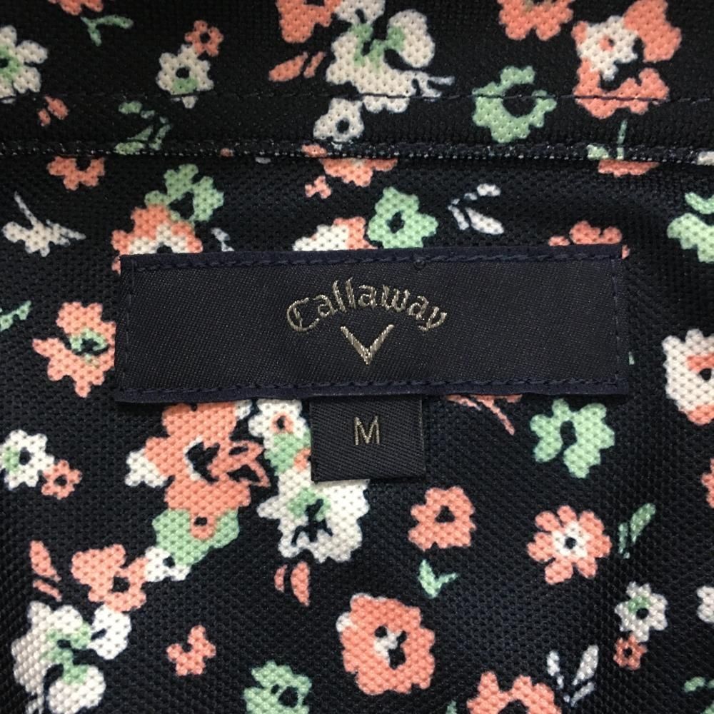 Callaway - 【超美品】キャロウェイ 半袖ポロシャツ ネイビー×ピンク 花柄  メンズ M ゴルフウェア Callaway 超美品】キャロウェイ 半袖ポロシャツ ネイビー×ピンク 花柄