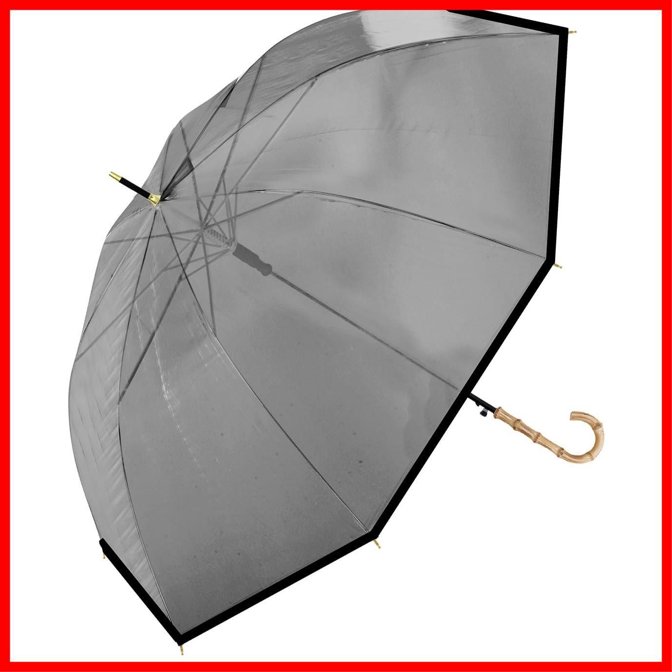 親骨サイズ 58 cm ジャンプ 114-029 ブラック バンブー ビニール ビニール傘 Basic Natural 中谷