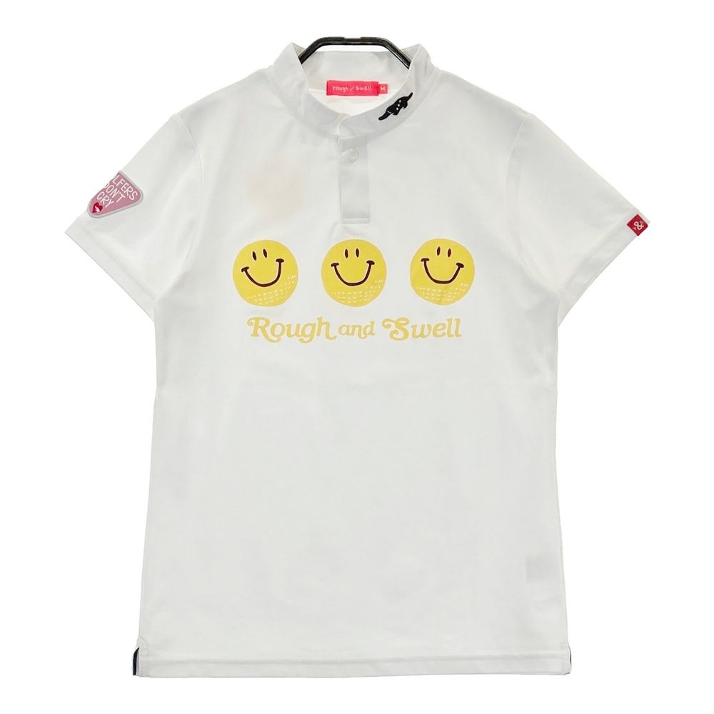 サイズ M ROUGH-SWELL ラフアンドスウェル 2025年モデル 半袖Tシャツ スマイル ホワイト系 240101457074 ゴルフウェア レディース ストスト