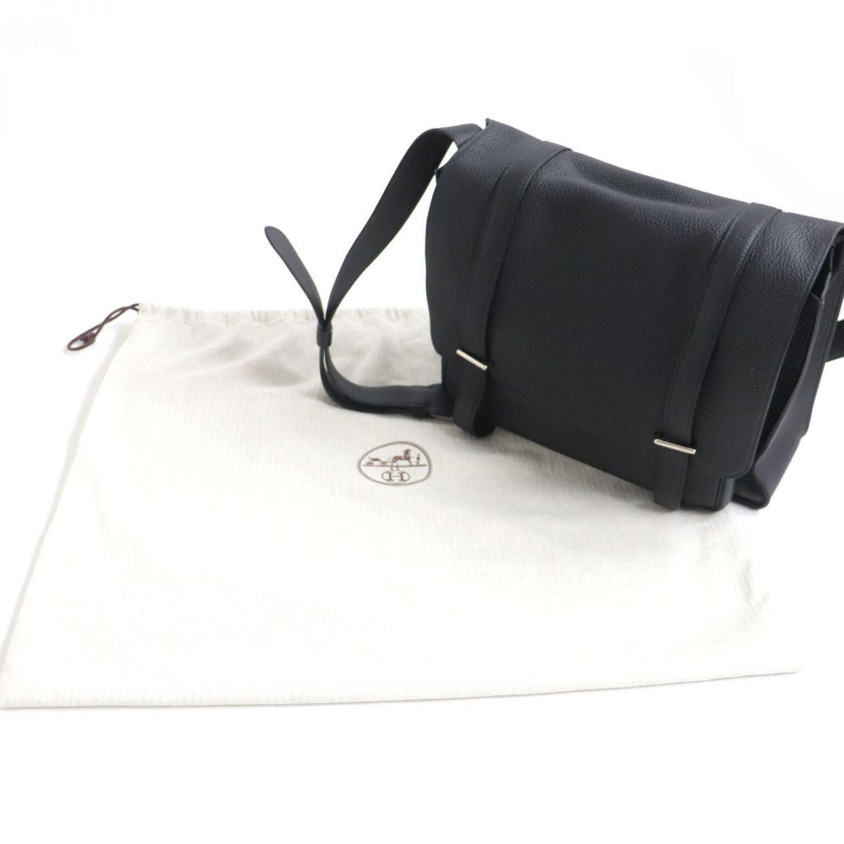 極美品▽エルメス スティーブ ブザス35 トリヨンクレマンス シルバー
