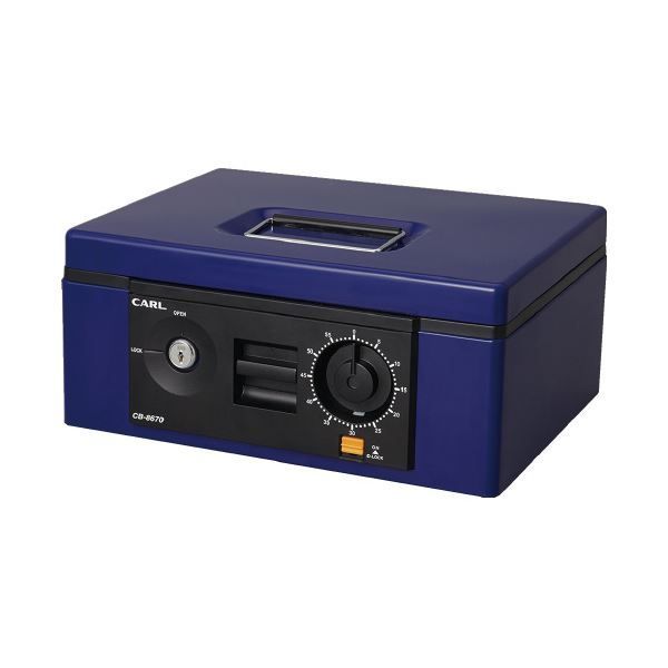 （まとめ）カール事務器 キャッシュボックス CB-8670-B ブルー B5（×