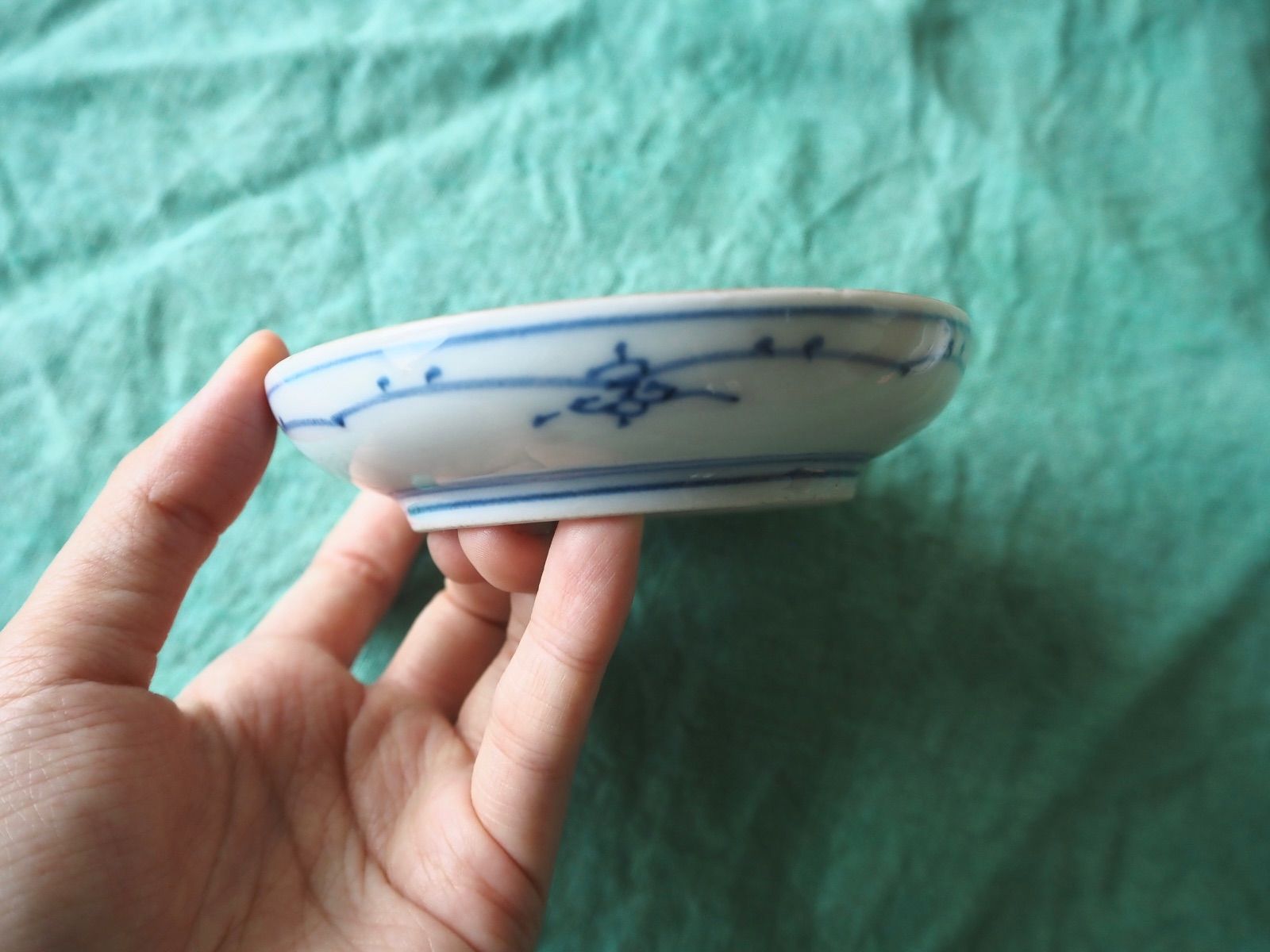 大聖寺伊万里 色絵金彩 小皿 2客セット｜染錦 花格子文 古道具を