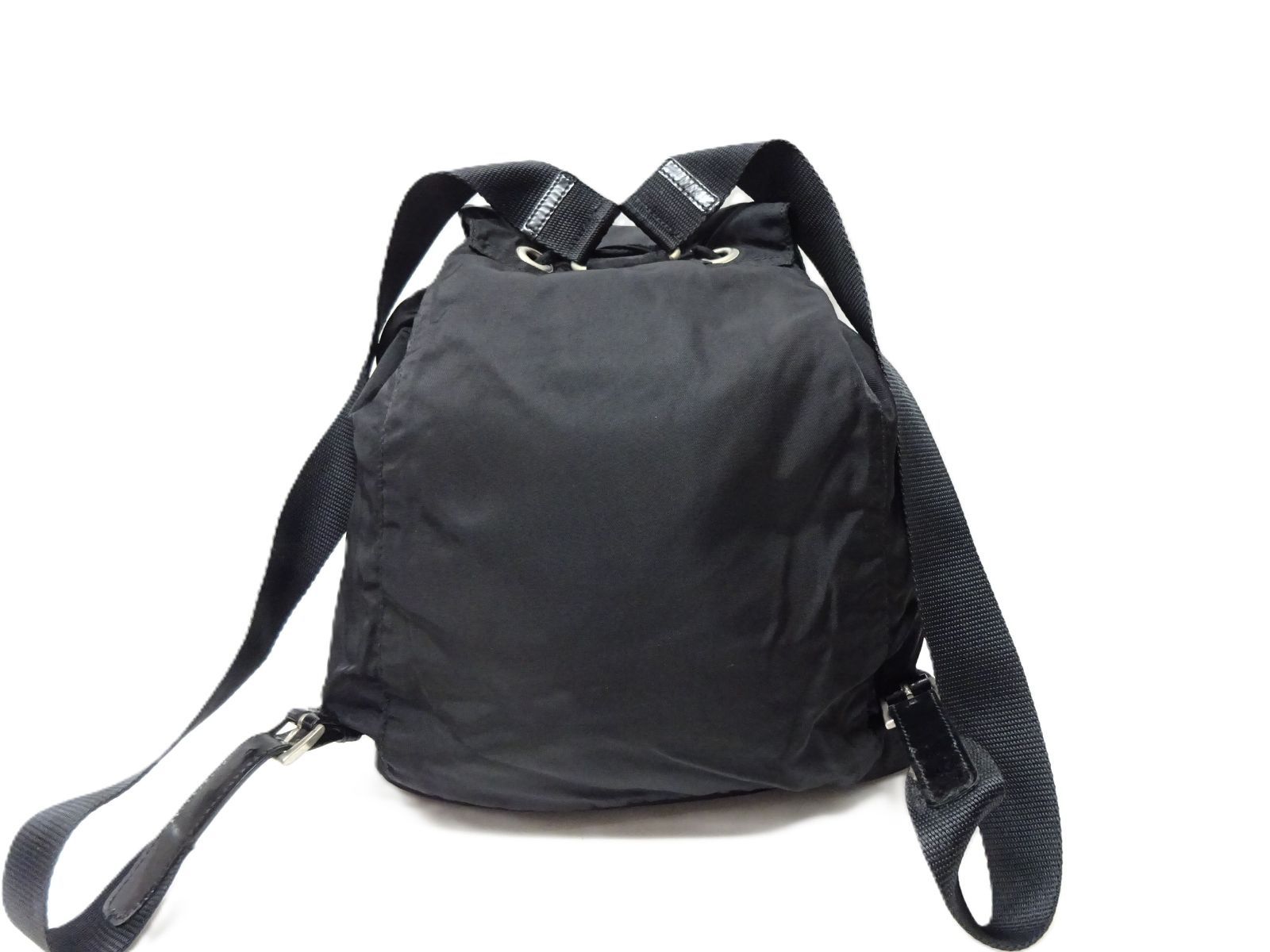 ギャラ付 PRADA プラダ ナイロン リュック B4650F 三角ロゴ ブラック