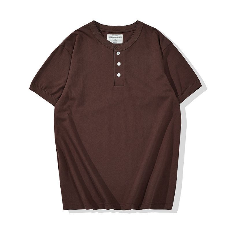 コットンメンズTシャツ アメカジ 無地 ポロシャツ POLO TEE 半袖 Tシャツ