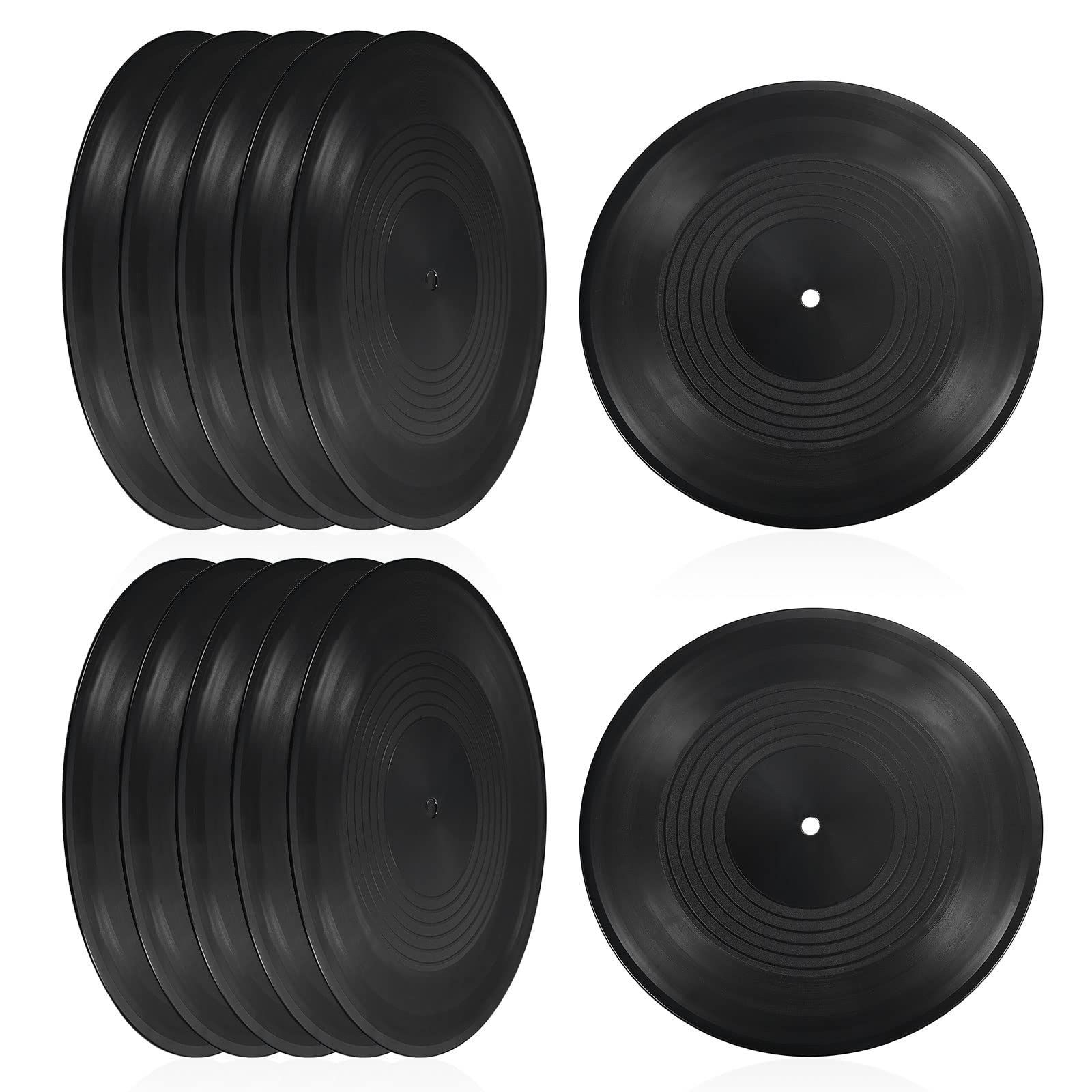【新着商品】30 cm ブランクビニールレコード CD フェイクビニールレコード 壁の美的装飾用 48個入り PATIKIL レコード ロール音楽室ロックパーティーDIY装飾用 ブラック