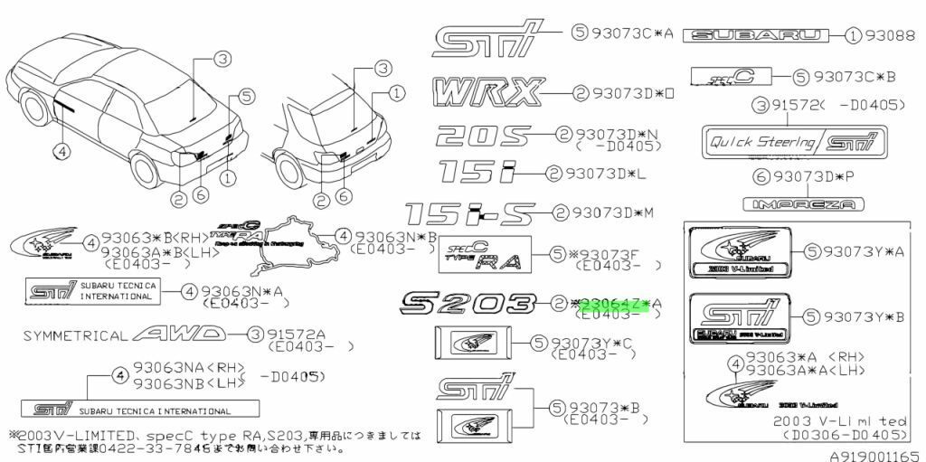 ●新品 SUBARU スバル 純正 インプレッサ WRX Sti STI GD GDB S204 エンブレム レターマーク リアエンブレム オーナメント 未使用