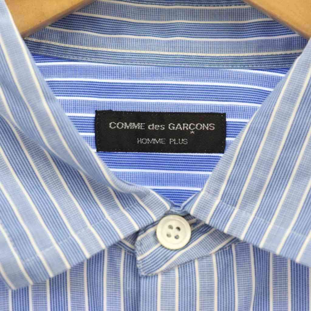 コムデギャルソン　青ストライプ 長袖シャツ PLAY COMME des GARCONS プレイコムデギャルソン ストライプ