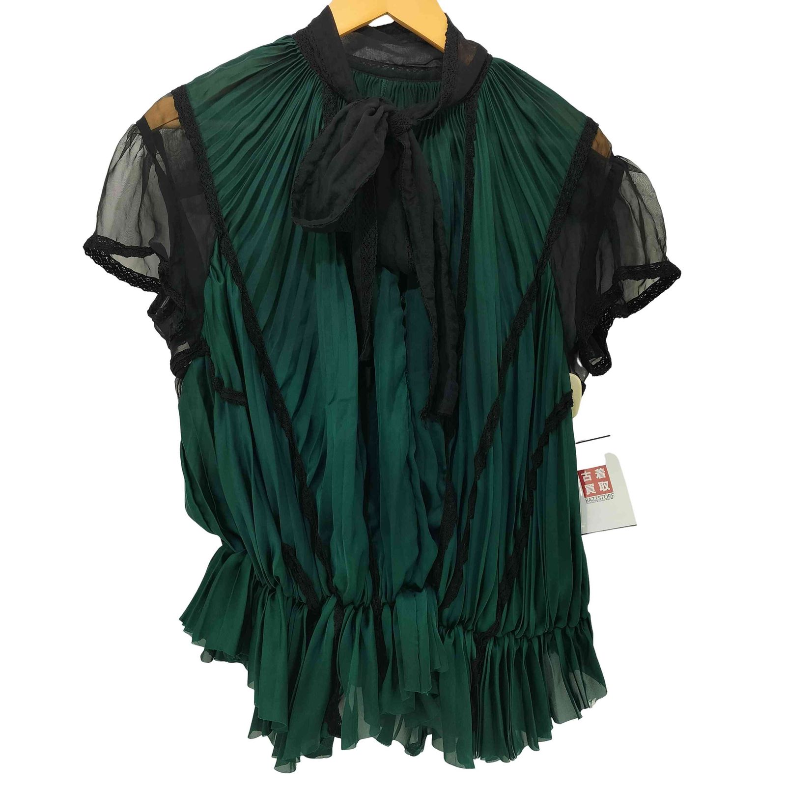サカイ Sacai プリーツ レース切替 シースルーブラウス レディース JPN 1