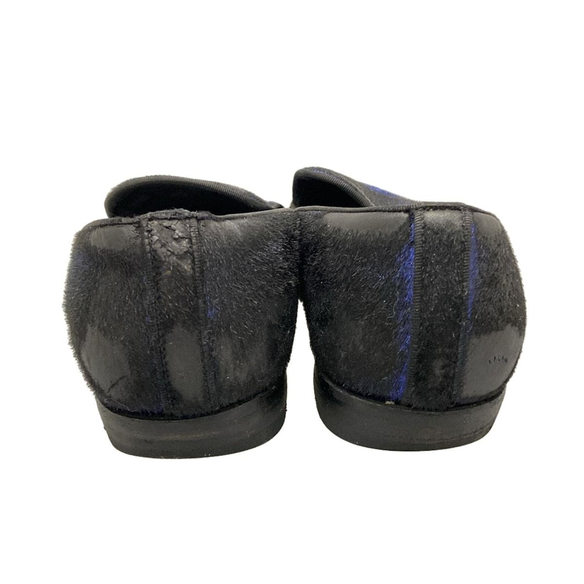 LOUIS VUITTON ルイヴィトン ローファー 5 1|2 オートュイユ ライン 黒×ブルー×ゴールド 刺繍 KIN-KAAI_COM