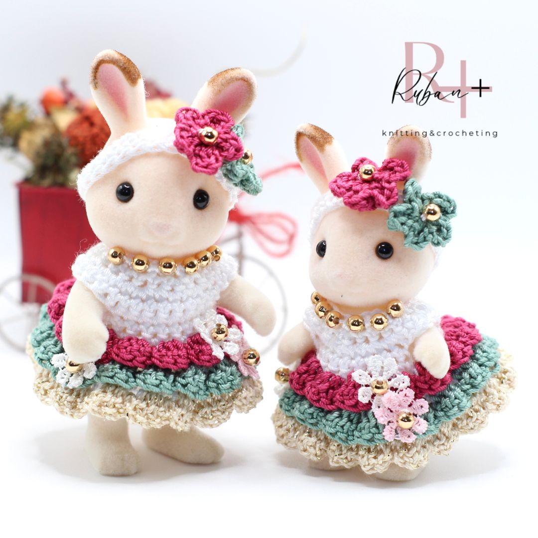 りりページ　シルバニア　ハンドメイド服 💙🤍💙 * ₊˚ #シルバニア #シルバニアファミリー #シルバニア