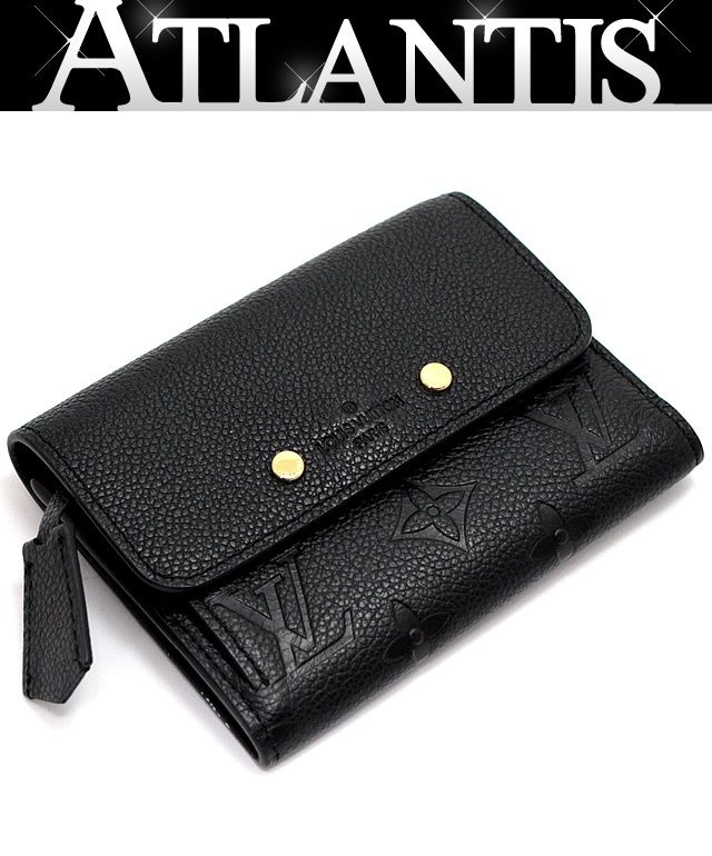 ルイヴィトン　三つ折り財布　モノグラム　ポルトフォイユ　コンパクト　ブラック TK ファッション ルイヴィトン 三つ折り財布 モノグラム