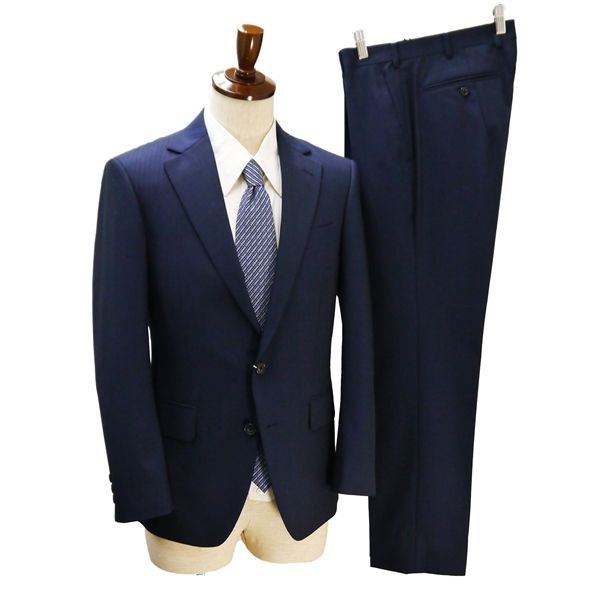 5NE006 GINZA Global Style Technical Worsted Fabric 2つボタン シングルスーツ A5 M 光沢があるダークネイビー 春秋冬 メンズビジネス 202505