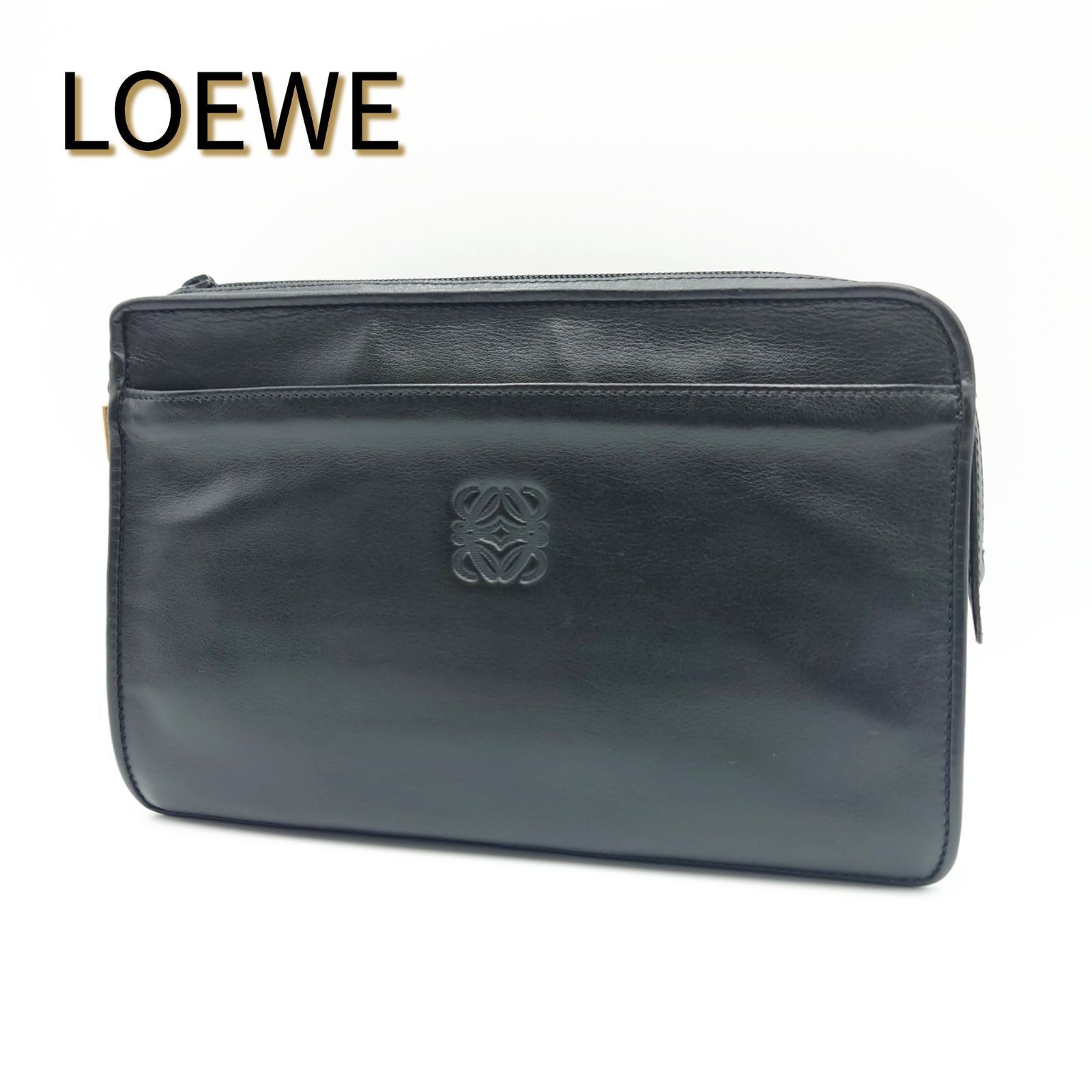 美品】ロエベ LOEWE アナグラム クラッチバッグ セカンドバック 美品】ロエベ LOEWE アナグラム クラッチバッグ セカンドバック
