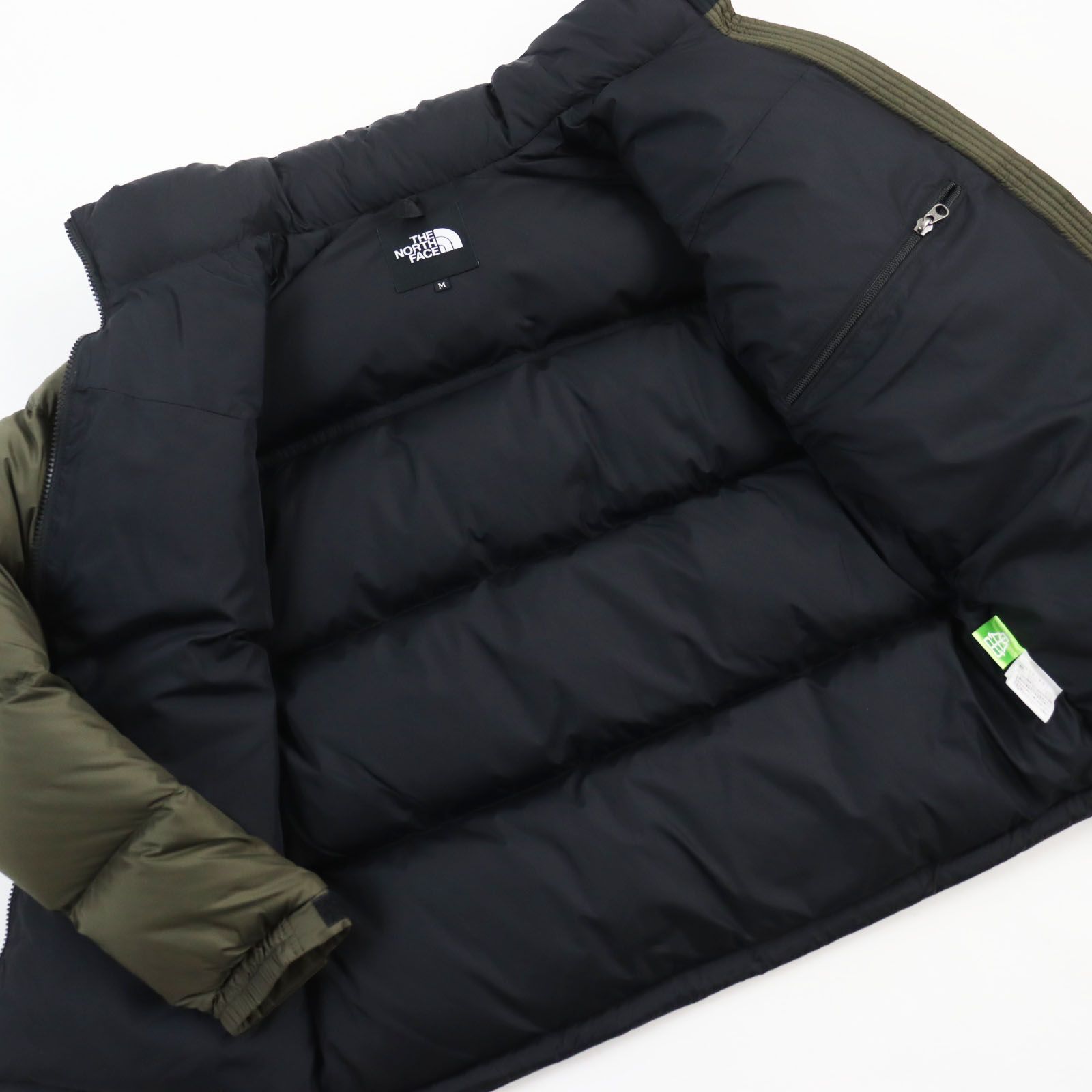 極美品●THE NORTH FACE ザ・ノースフェイス ND91841 Nuptse Jacket ヌプシジャケット ロゴ刺繍入り ダウンジャケット  ニュートープ M 正規品 メンズ