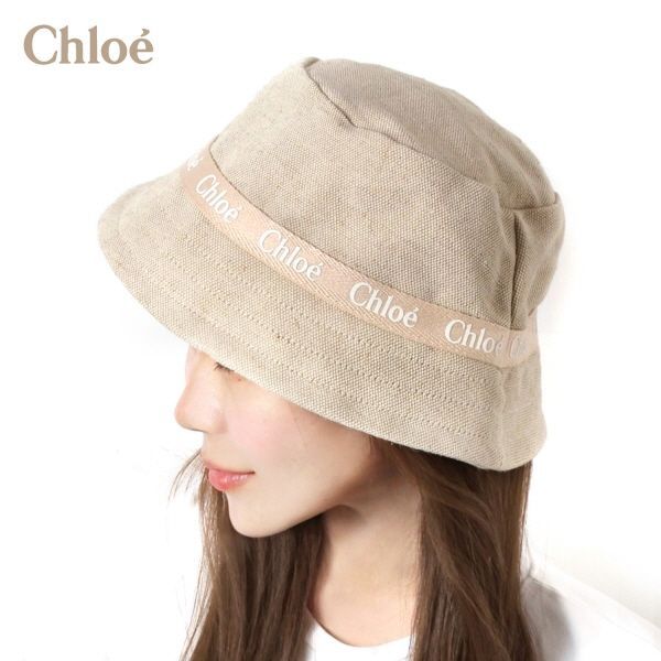 25SSモデル クロエ Chloe ロゴリボン バケットハット CHLOE 25SSモデル クロエ Chloe ロゴリボン バケットハット CHLOE