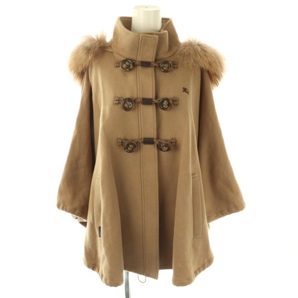 BURBERRY BLUE LABELベージュ系フェイクファーコート BURBERRY BLUE