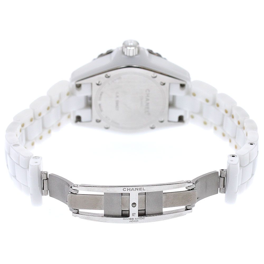 シャネル CHANEL H1628 J12 白セラミック 12Pダイヤ クォーツ  