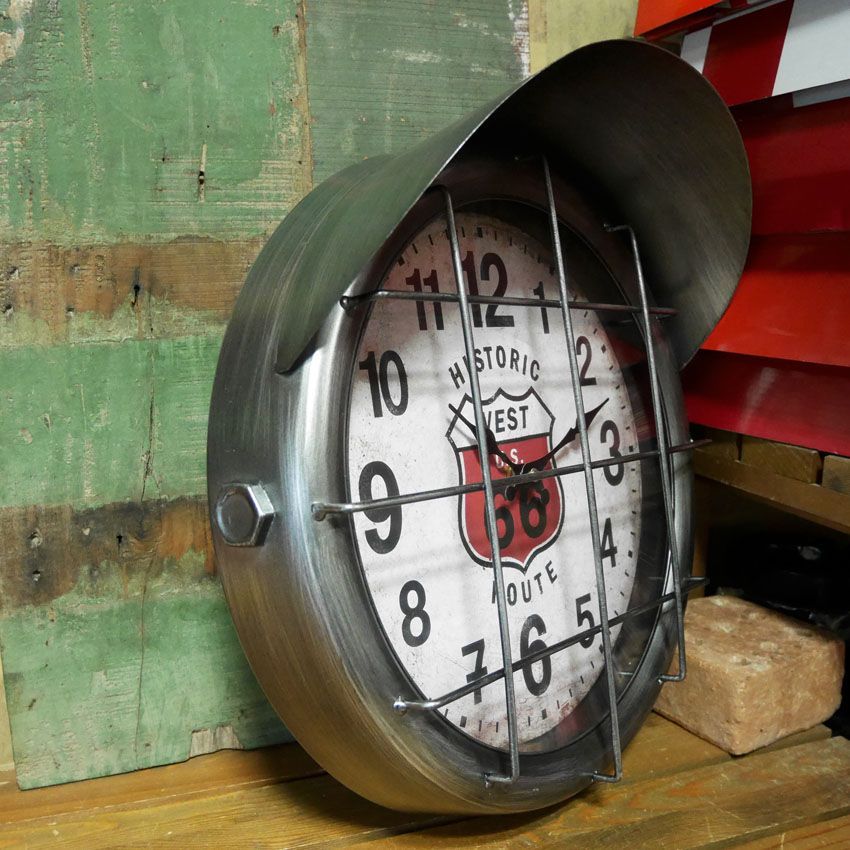 アンティーククロック サブマリン ROUTE66 シルバー 掛け時計 ルート66