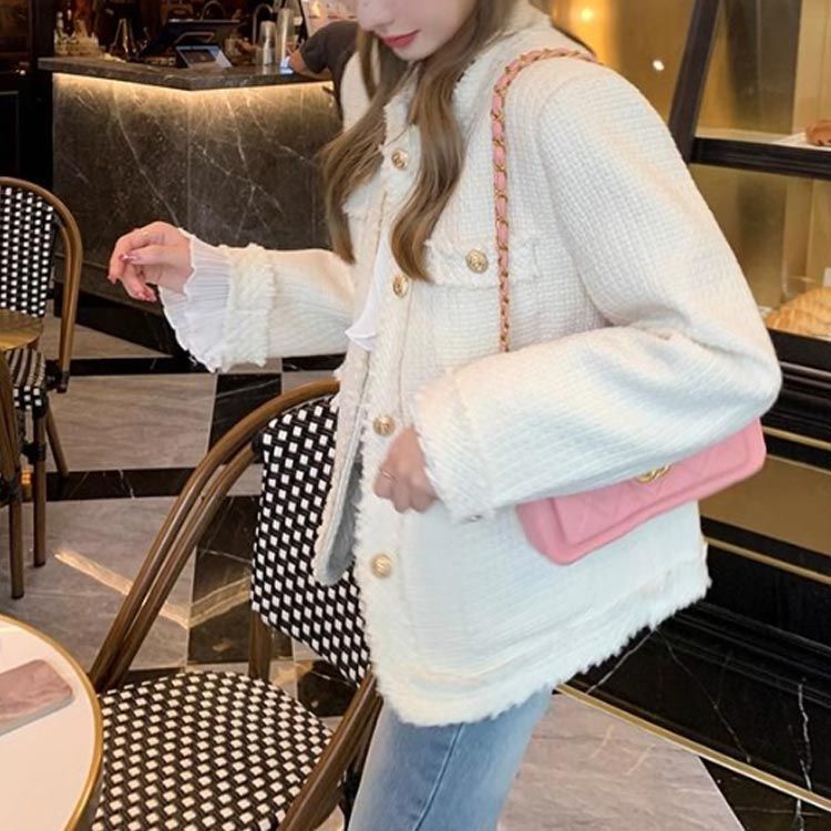 レディース 上品 春物 ノーカラージャケット ママスーツ 春