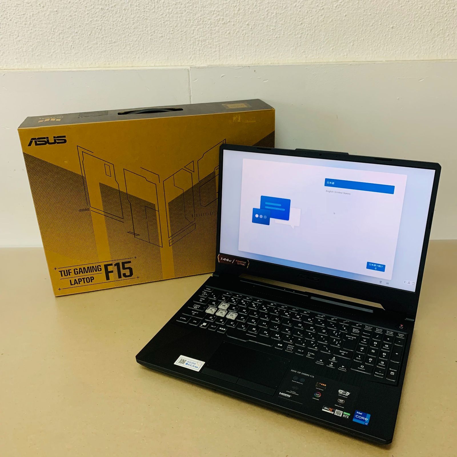 【返金保証】　初期化済み  ASUS FX506HM-I7R3060W11 i7 11800H 64GB SSD512GB RTX3060 Laptop GPU 元箱あり C1136   100サイズ発送