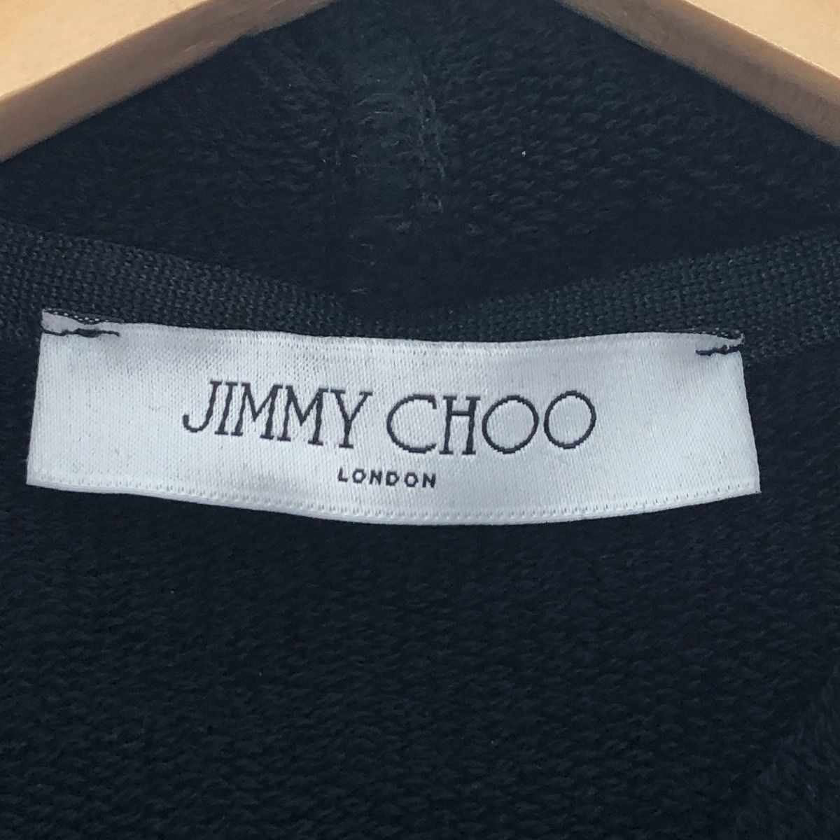 JIMMY CHOO - □□JIMMY CHOO ジミーチュウ センターロゴプルオーバースウェットパーカー Mサイズ J000151816 ブラック □□JIMMY CHOO ジミーチュウ センターロゴプルオーバー