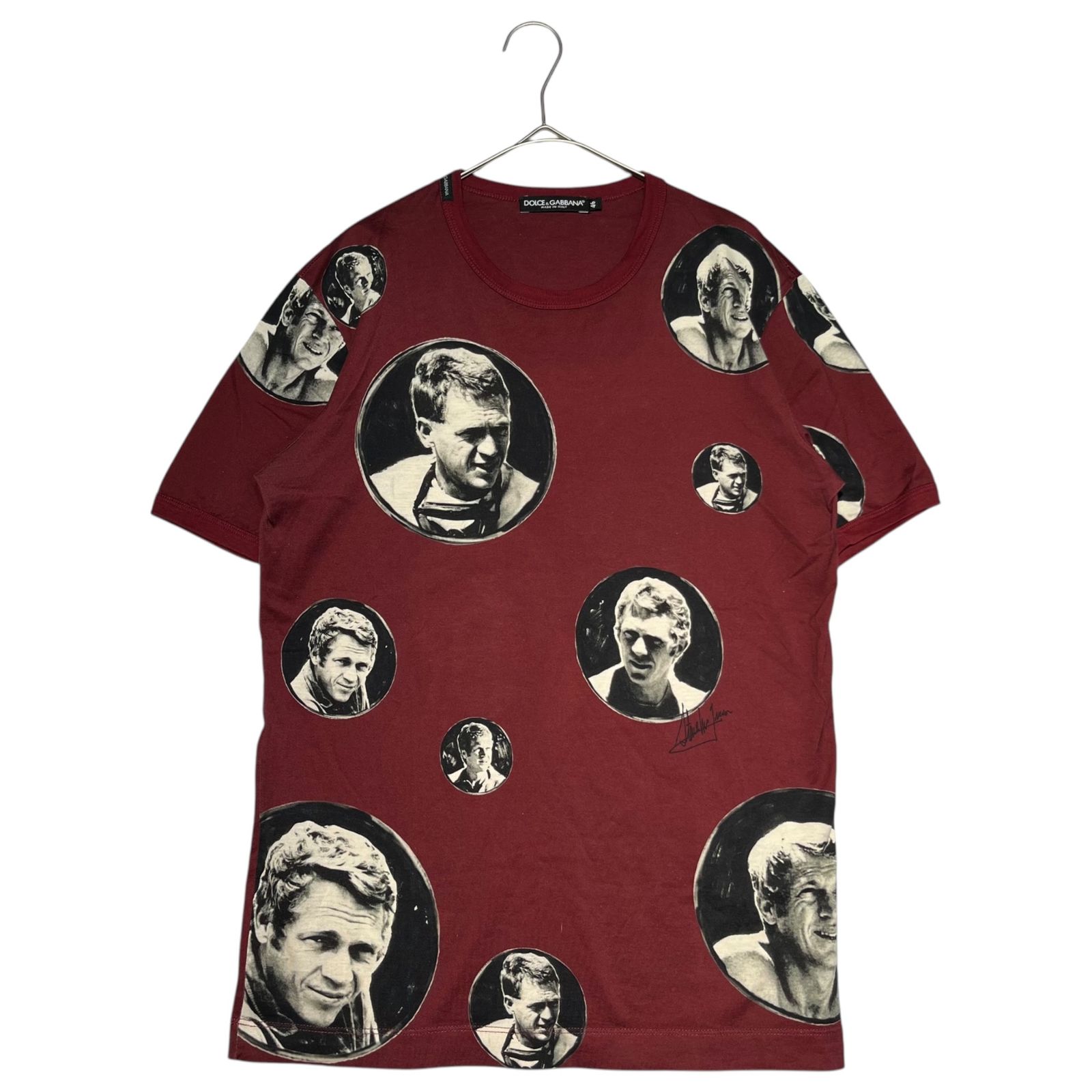 DOLCEu0026GABBANA(ドルチェu0026ガッバーナドルガバ) ”Steve Mcqueen” face print TEE フェイス プリント Tシャツ G8FE6T G7CAY 46(M程度) レッド