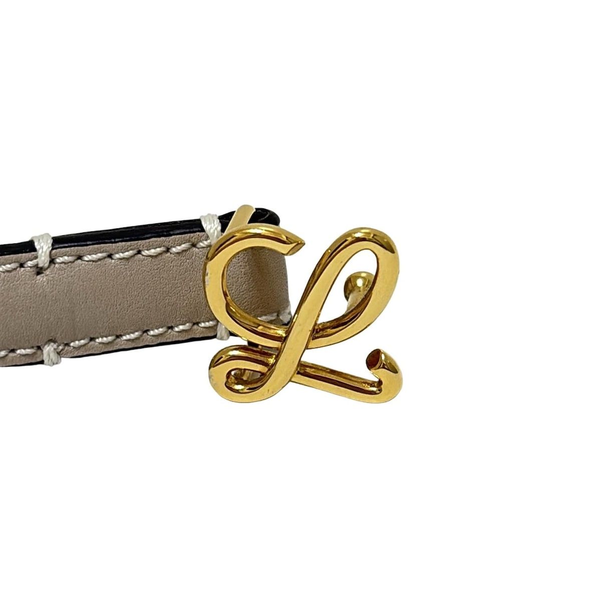 LOEWE(ロエベ) ベルト 70-28 - グレーベージュ ナロー レザー