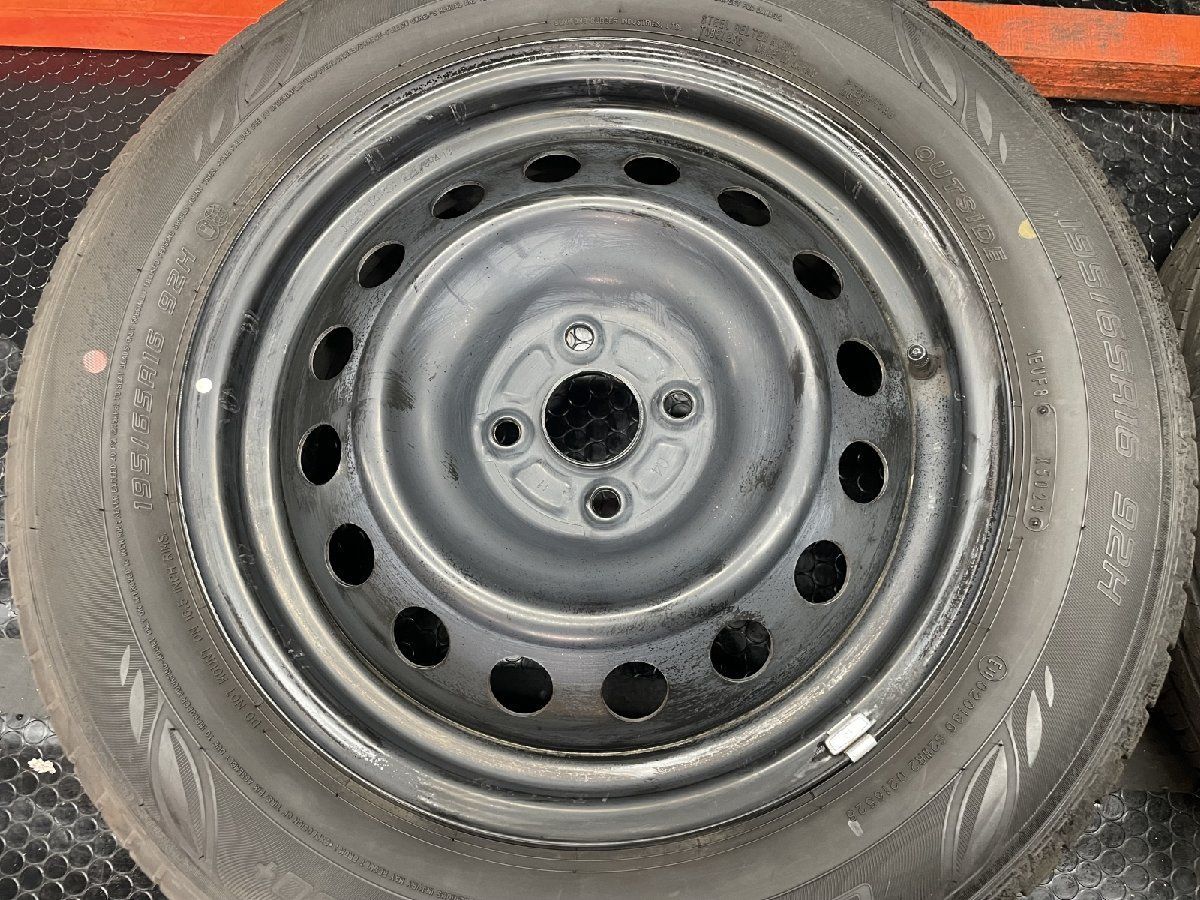 DUNLOP ENASAVE EC300 195|65R16 夏タイヤ 純正鉄ホイール 16インチ 6J4HPCD100 23年製 バリ溝 ライズ ロッキー等 STM020