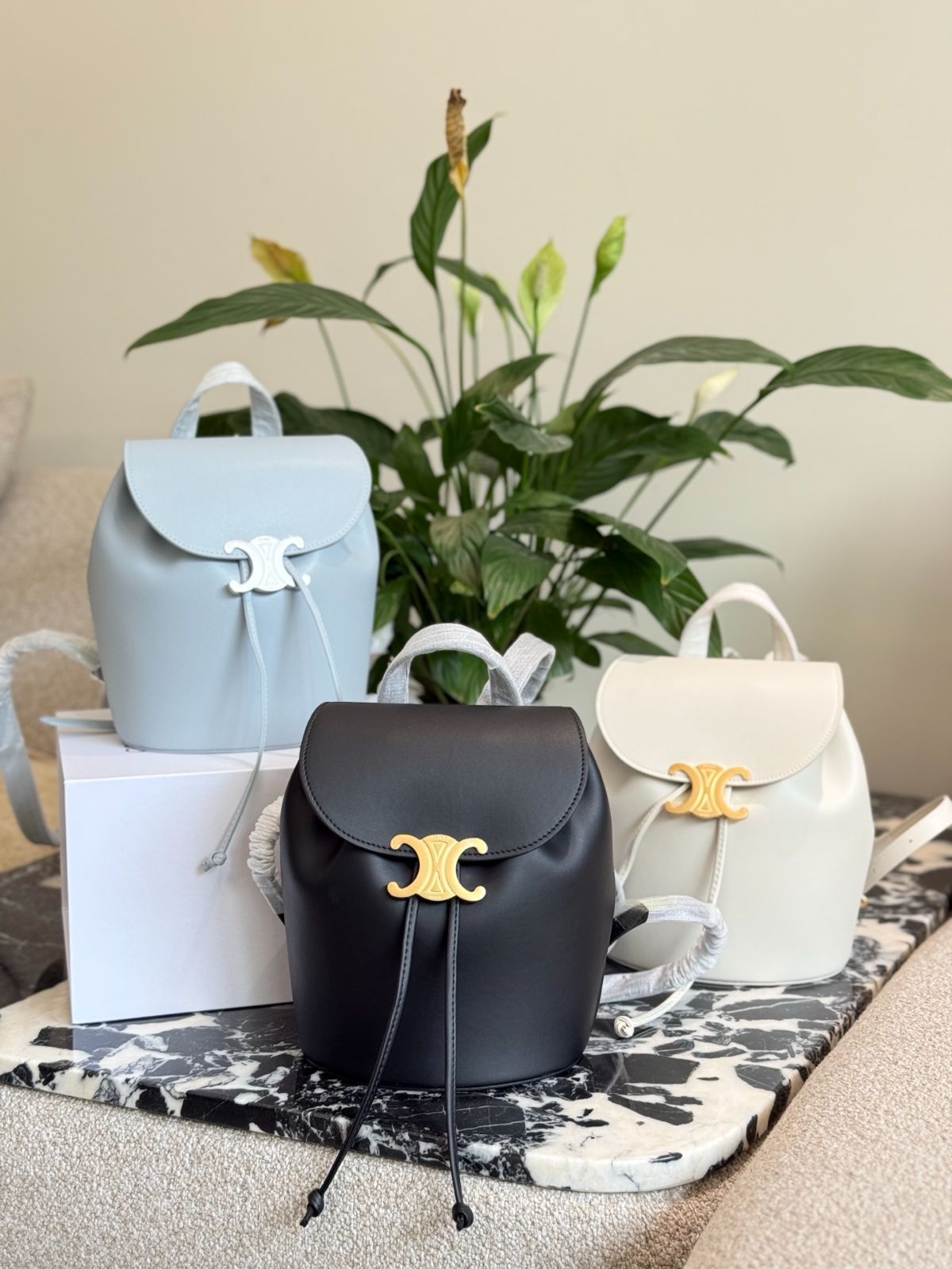 美品 セリーヌ マカダム柄総柄 折りたたみ傘 晴雨兼用傘 保存袋付き