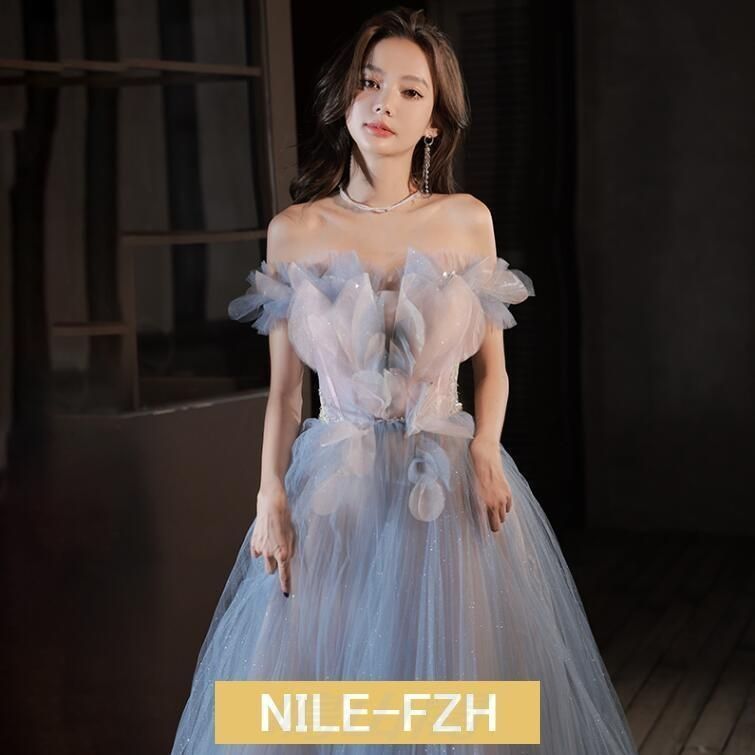 イブニングドレス グラデーション チュール ドレス 姫系 ロングドレス 発表会ドレス オフショルダー パーティードレス ロング 結婚式ドレスWP数量 価格926 MAAHADDERANG_COM