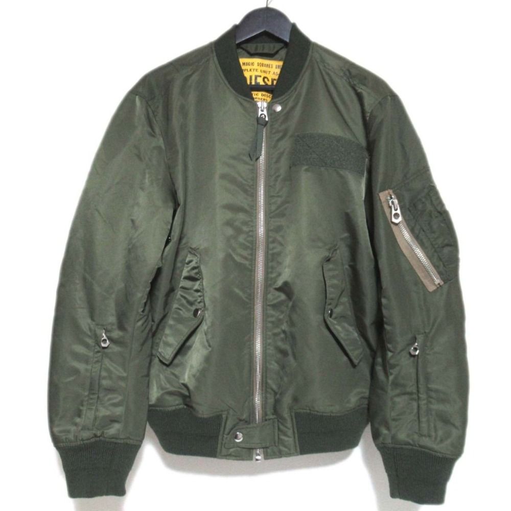 DIESEL ディーゼル MA-1 パデッド ボンバージャケット フライトジャケット ミリタリー ブルゾン 00SV4Q-J-TANKER-OKAUX M カーキ メンズ 古着